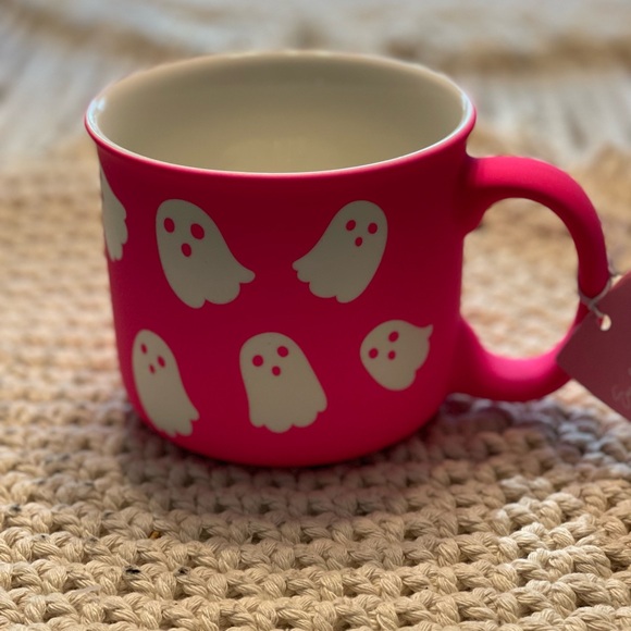 NEON HOT PINK GHOST SOFT TOUCH COFFEE MUG VIRAL TIKTOK FAMOUS - Picture 5 of 5